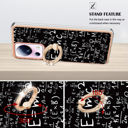 YB IMD Series-20 Style D Kickstand Phone Case for Xiaomi 13 Lite / Civi 2 , IMD 2.0mm TPU Electroplating Cover
