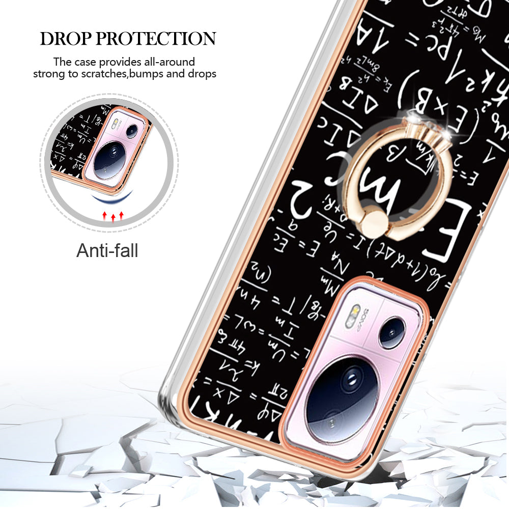 YB IMD Series-20 Style D Kickstand Phone Case for Xiaomi 13 Lite / Civi 2 , IMD 2.0mm TPU Electroplating Cover