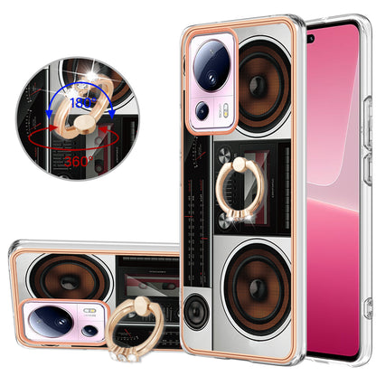 YB IMD Series-20 Style D Kickstand Phone Case for Xiaomi 13 Lite / Civi 2 , IMD 2.0mm TPU Electroplating Cover