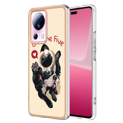 YB IMD Series-20 Style D Kickstand Phone Case for Xiaomi 13 Lite / Civi 2 , IMD 2.0mm TPU Electroplating Cover