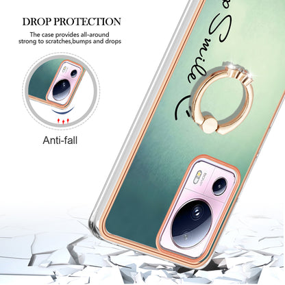 YB IMD Series-20 Style D Kickstand Phone Case for Xiaomi 13 Lite / Civi 2 , IMD 2.0mm TPU Electroplating Cover