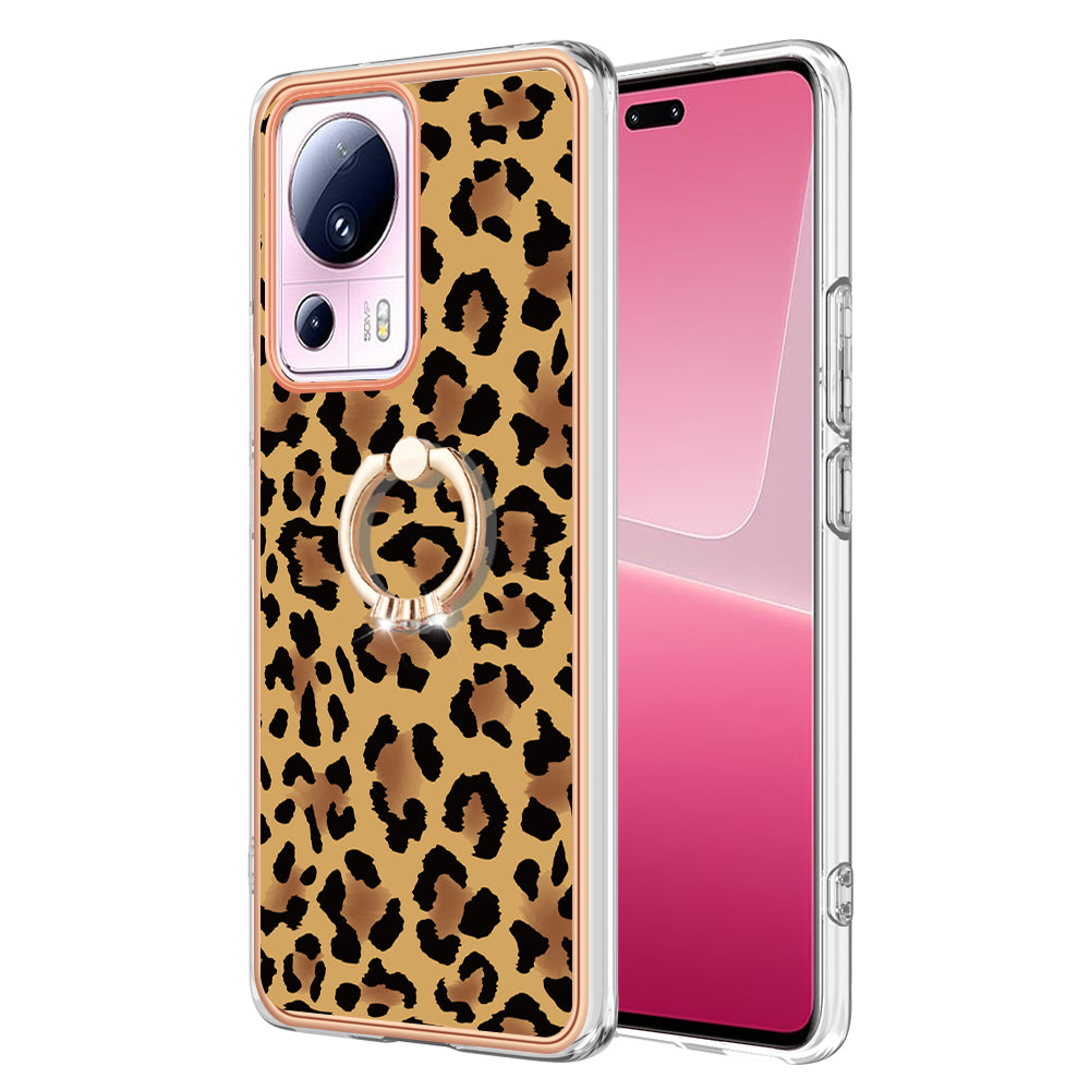 YB IMD Series-20 Style D Kickstand Phone Case for Xiaomi 13 Lite / Civi 2 , IMD 2.0mm TPU Electroplating Cover