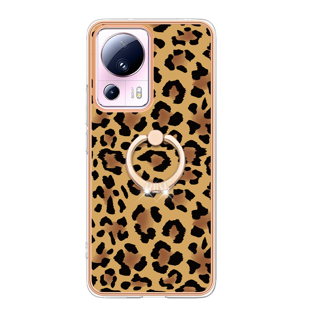 YB IMD Series-20 Style D Kickstand Phone Case for Xiaomi 13 Lite / Civi 2 , IMD 2.0mm TPU Electroplating Cover