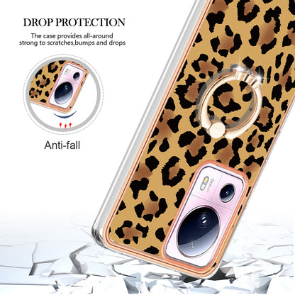 YB IMD Series-20 Style D Kickstand Phone Case for Xiaomi 13 Lite / Civi 2 , IMD 2.0mm TPU Electroplating Cover