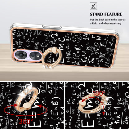 YB IMD Series-20 Style D For Oppo A58 5G / A78 5G Electroplated Phone Case Ring Kickstand 2.0mm TPU IMD Cover
