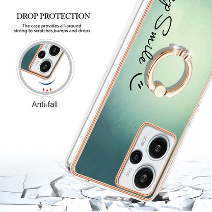 YB IMD Series-20 Style D Electroplated Phone Case for Xiaomi Poco F5 5G / Redmi Note 12 Turbo , IMD 2.0mm TPU Kickstand Back Cover