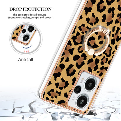 YB IMD Series-20 Style D Electroplated Phone Case for Xiaomi Poco F5 5G / Redmi Note 12 Turbo , IMD 2.0mm TPU Kickstand Back Cover
