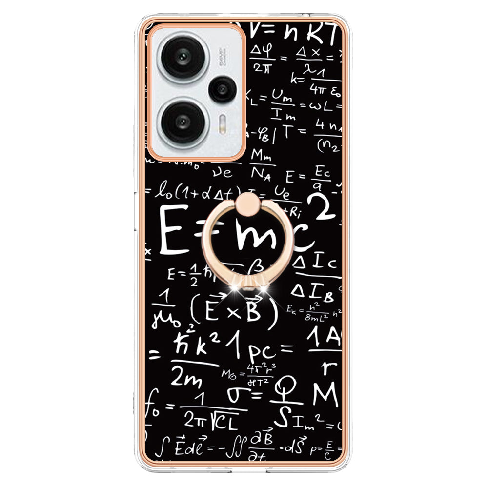 YB IMD Series-20 Style D Electroplated Phone Case for Xiaomi Poco F5 5G / Redmi Note 12 Turbo , IMD 2.0mm TPU Kickstand Back Cover
