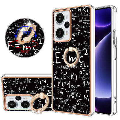 YB IMD Series-20 Style D Electroplated Phone Case for Xiaomi Poco F5 5G / Redmi Note 12 Turbo , IMD 2.0mm TPU Kickstand Back Cover