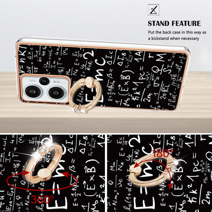 YB IMD Series-20 Style D Electroplated Phone Case for Xiaomi Poco F5 5G / Redmi Note 12 Turbo , IMD 2.0mm TPU Kickstand Back Cover
