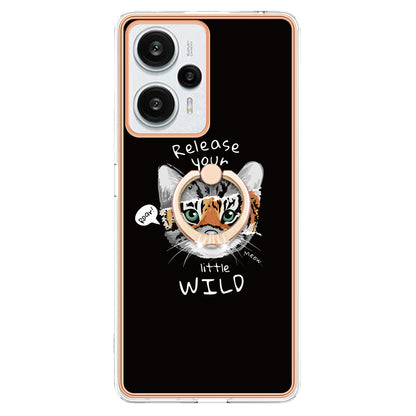 YB IMD Series-20 Style D Electroplated Phone Case for Xiaomi Poco F5 5G / Redmi Note 12 Turbo , IMD 2.0mm TPU Kickstand Back Cover