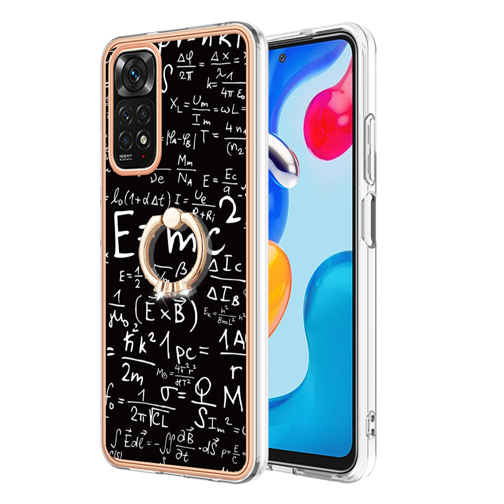 YB IMD Series-20 Style D Electroplated 2.0mm TPU Case for Xiaomi Redmi Note 11S 4G / Note 11 4G (Qualcomm) , IMD Kickstand Protective Phone Cover