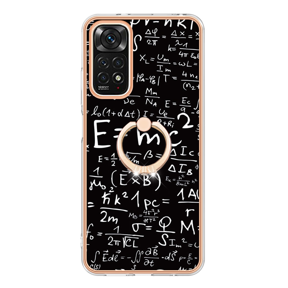 YB IMD Series-20 Style D Electroplated 2.0mm TPU Case for Xiaomi Redmi Note 11S 4G / Note 11 4G (Qualcomm) , IMD Kickstand Protective Phone Cover