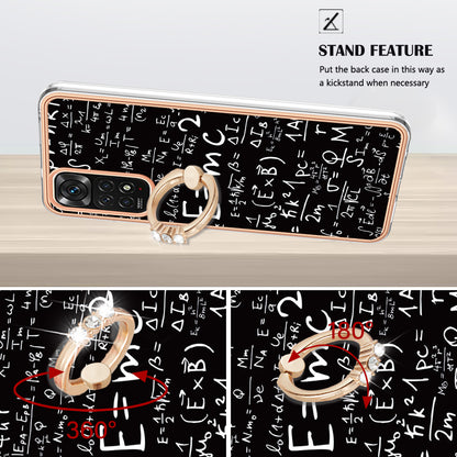 YB IMD Series-20 Style D Electroplated 2.0mm TPU Case for Xiaomi Redmi Note 11S 4G / Note 11 4G (Qualcomm) , IMD Kickstand Protective Phone Cover