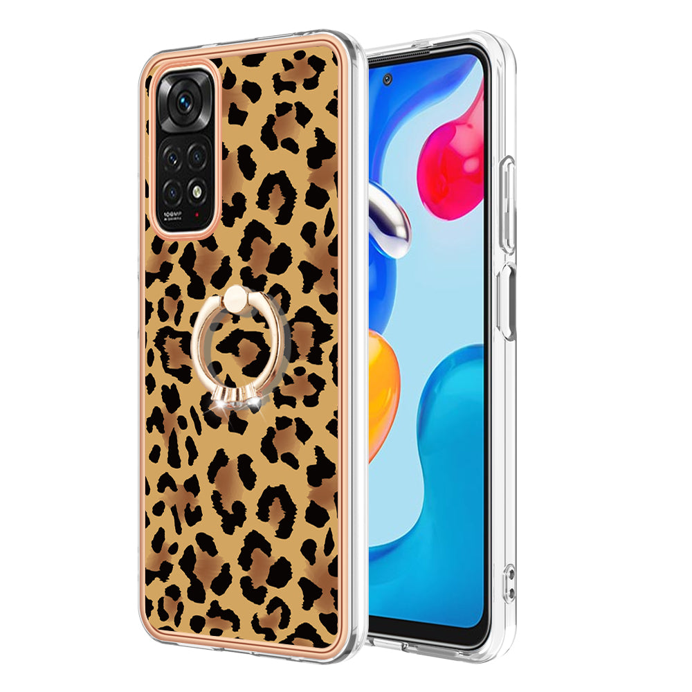 YB IMD Series-20 Style D Electroplated 2.0mm TPU Case for Xiaomi Redmi Note 11S 4G / Note 11 4G (Qualcomm) , IMD Kickstand Protective Phone Cover