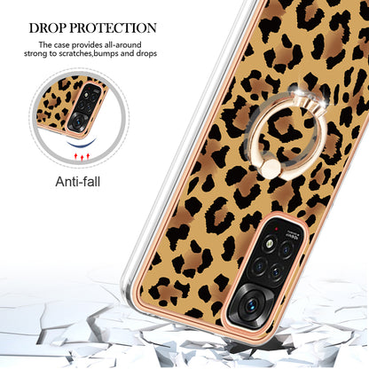 YB IMD Series-20 Style D Electroplated 2.0mm TPU Case for Xiaomi Redmi Note 11S 4G / Note 11 4G (Qualcomm) , IMD Kickstand Protective Phone Cover