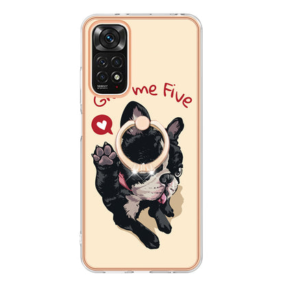 YB IMD Series-20 Style D Electroplated 2.0mm TPU Case for Xiaomi Redmi Note 11S 4G / Note 11 4G (Qualcomm) , IMD Kickstand Protective Phone Cover