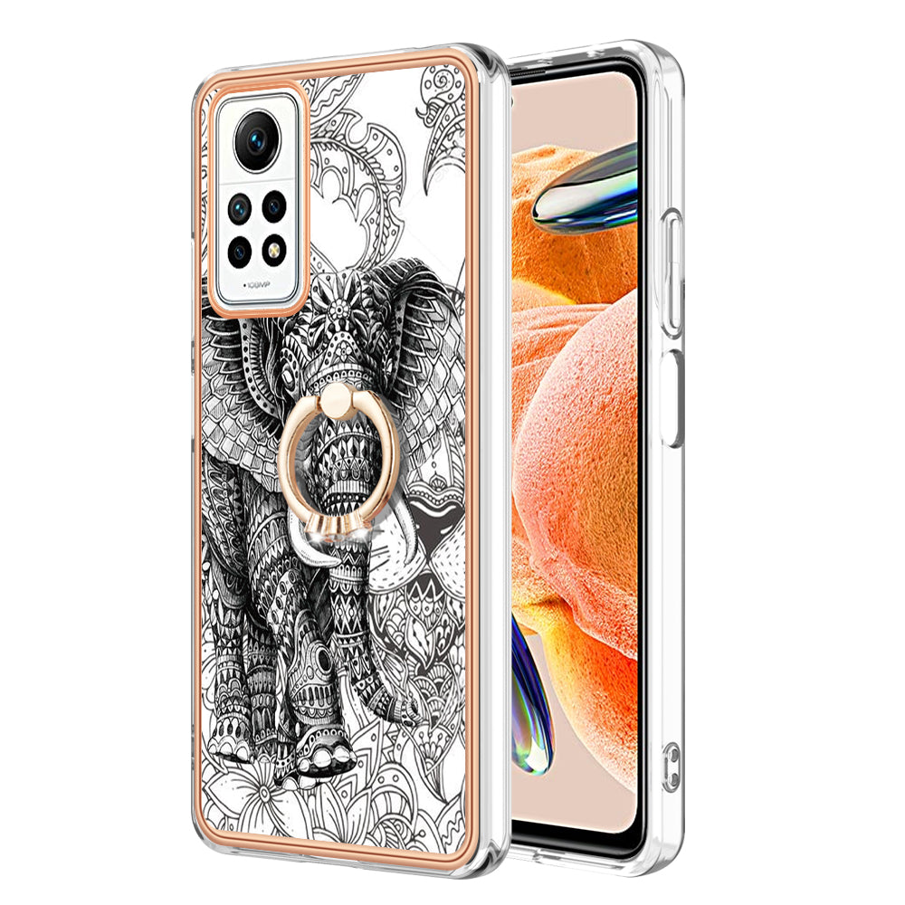 YB IMD Series-20 Style D Kickstand Phone Case for Xiaomi Redmi Note 12 Pro 4G / 11 Pro 5G (Qualcomm) / 11 Pro 4G (MediaTek) / 11 Pro+ 5G (India) / 11E Pro 5G , 2.0mm TPU Cover