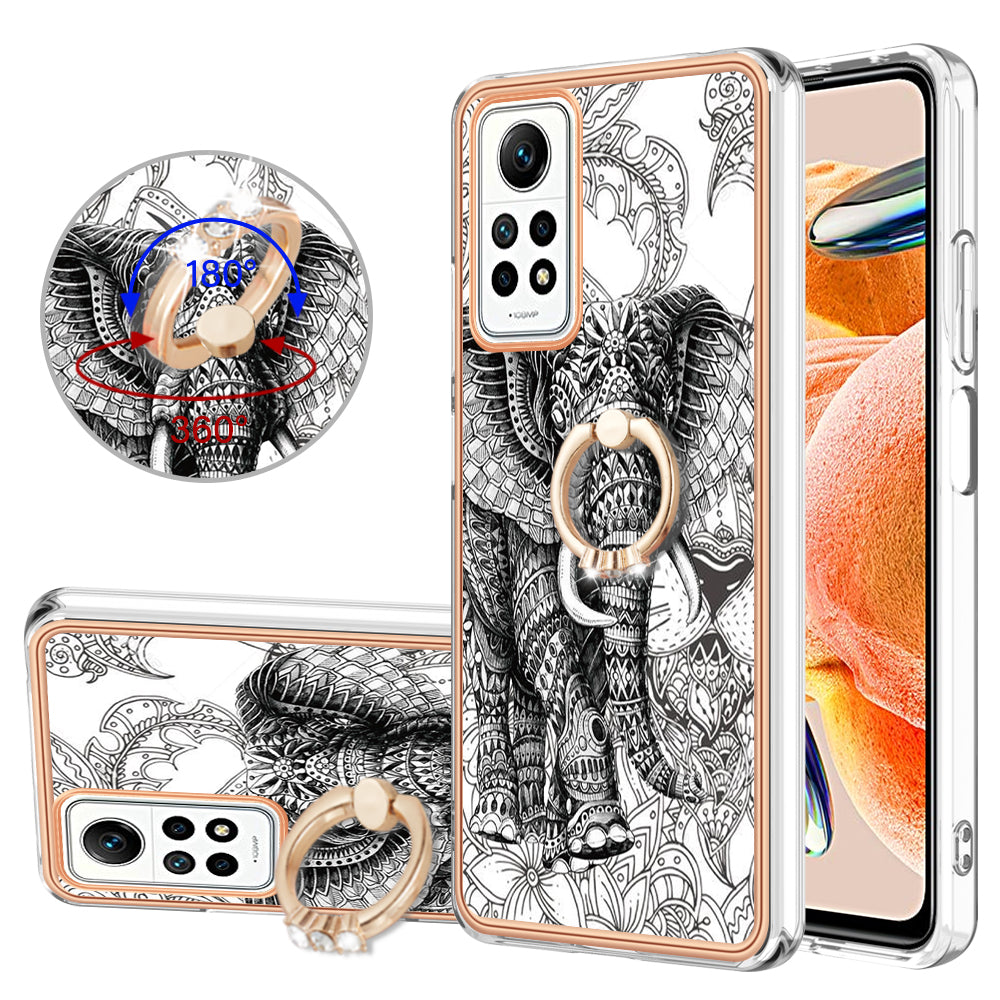 YB IMD Series-20 Style D Kickstand Phone Case for Xiaomi Redmi Note 12 Pro 4G / 11 Pro 5G (Qualcomm) / 11 Pro 4G (MediaTek) / 11 Pro+ 5G (India) / 11E Pro 5G , 2.0mm TPU Cover