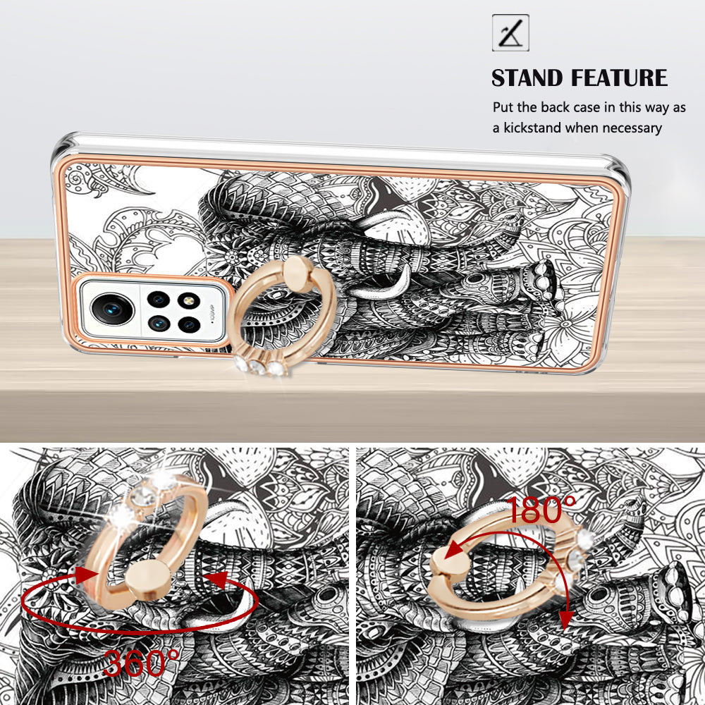 YB IMD Series-20 Style D Kickstand Phone Case for Xiaomi Redmi Note 12 Pro 4G / 11 Pro 5G (Qualcomm) / 11 Pro 4G (MediaTek) / 11 Pro+ 5G (India) / 11E Pro 5G , 2.0mm TPU Cover