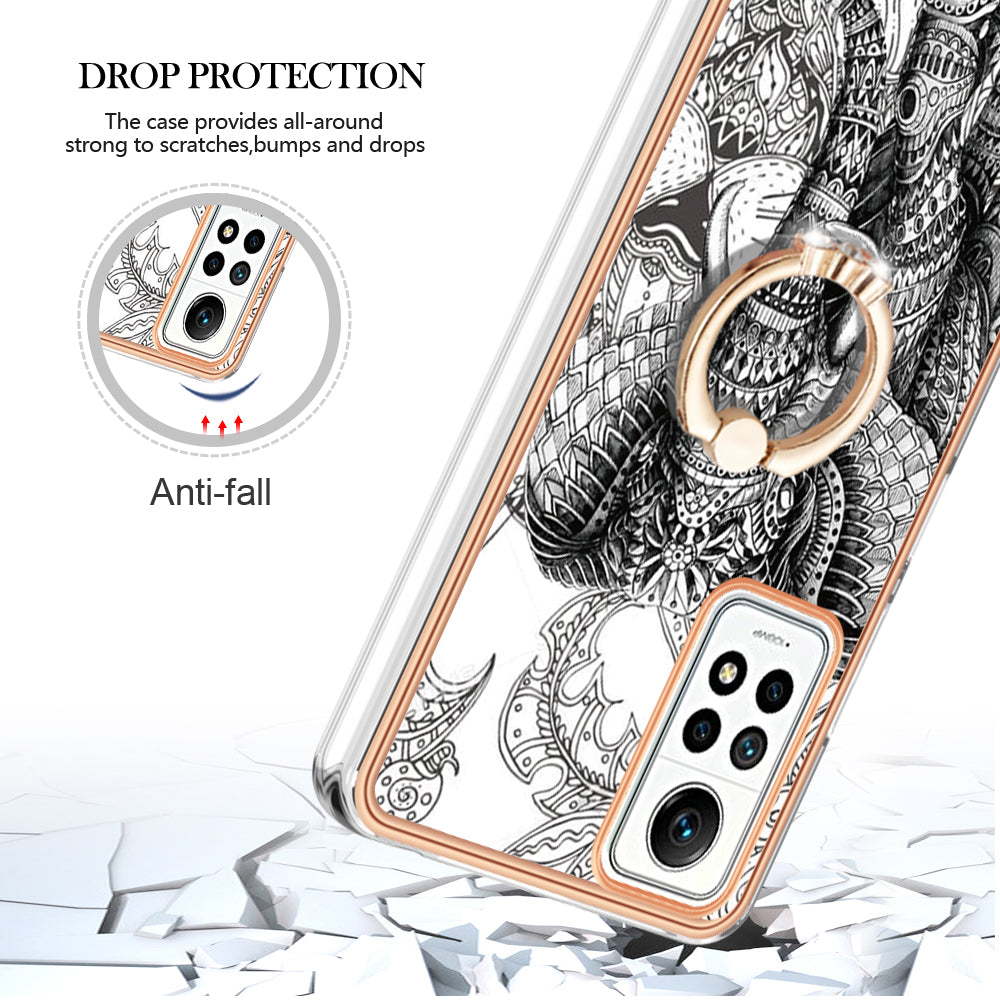 YB IMD Series-20 Style D Kickstand Phone Case for Xiaomi Redmi Note 12 Pro 4G / 11 Pro 5G (Qualcomm) / 11 Pro 4G (MediaTek) / 11 Pro+ 5G (India) / 11E Pro 5G , 2.0mm TPU Cover