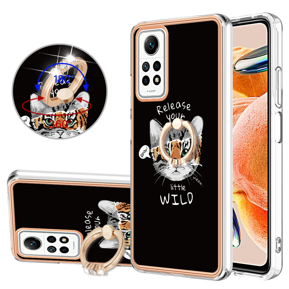 YB IMD Series-20 Style D Kickstand Phone Case for Xiaomi Redmi Note 12 Pro 4G / 11 Pro 5G (Qualcomm) / 11 Pro 4G (MediaTek) / 11 Pro+ 5G (India) / 11E Pro 5G , 2.0mm TPU Cover