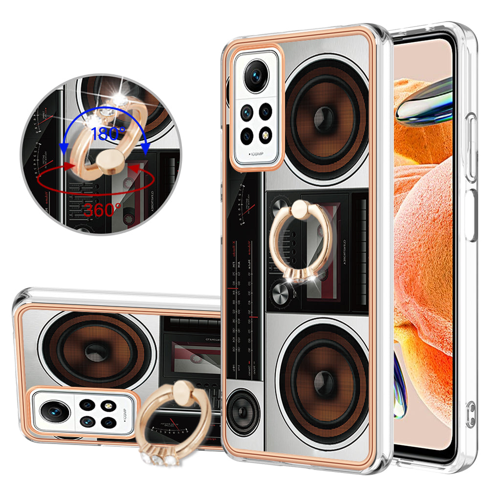 YB IMD Series-20 Style D Kickstand Phone Case for Xiaomi Redmi Note 12 Pro 4G / 11 Pro 5G (Qualcomm) / 11 Pro 4G (MediaTek) / 11 Pro+ 5G (India) / 11E Pro 5G , 2.0mm TPU Cover