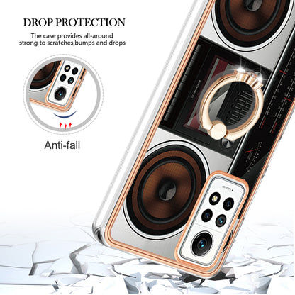 YB IMD Series-20 Style D Kickstand Phone Case for Xiaomi Redmi Note 12 Pro 4G / 11 Pro 5G (Qualcomm) / 11 Pro 4G (MediaTek) / 11 Pro+ 5G (India) / 11E Pro 5G , 2.0mm TPU Cover