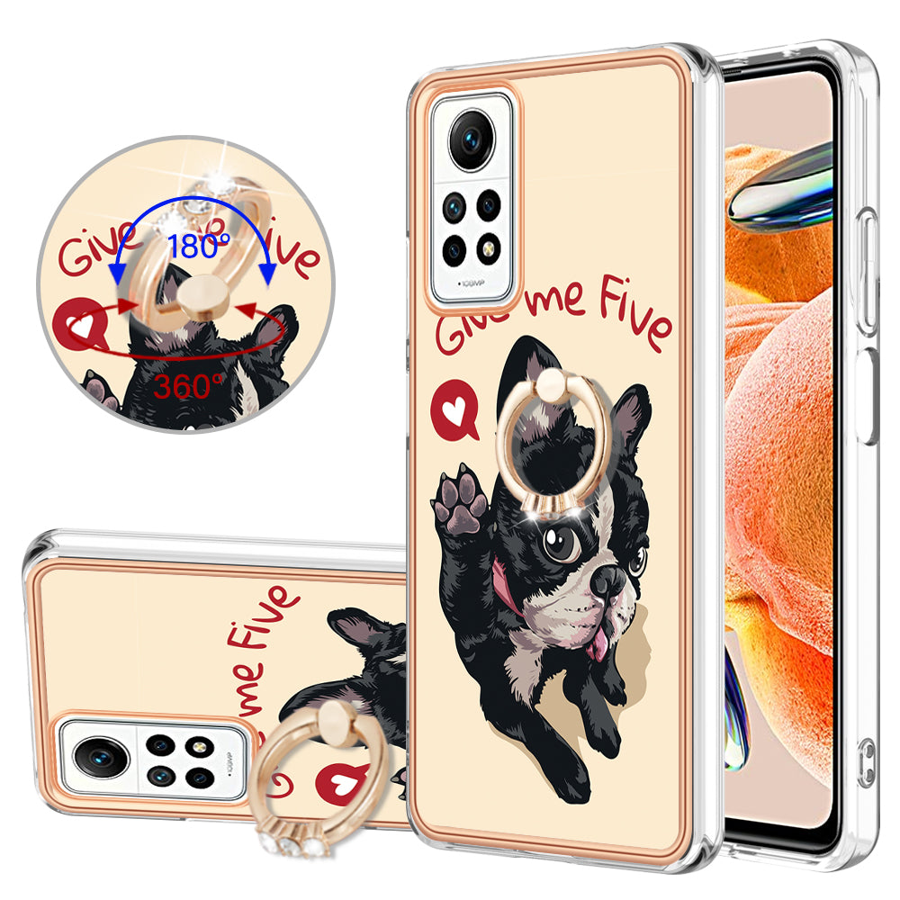 YB IMD Series-20 Style D Kickstand Phone Case for Xiaomi Redmi Note 12 Pro 4G / 11 Pro 5G (Qualcomm) / 11 Pro 4G (MediaTek) / 11 Pro+ 5G (India) / 11E Pro 5G , 2.0mm TPU Cover