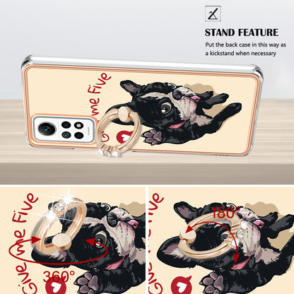 YB IMD Series-20 Style D Kickstand Phone Case for Xiaomi Redmi Note 12 Pro 4G / 11 Pro 5G (Qualcomm) / 11 Pro 4G (MediaTek) / 11 Pro+ 5G (India) / 11E Pro 5G , 2.0mm TPU Cover