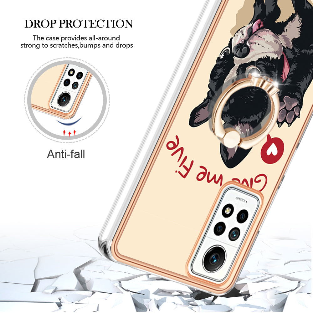 YB IMD Series-20 Style D Kickstand Phone Case for Xiaomi Redmi Note 12 Pro 4G / 11 Pro 5G (Qualcomm) / 11 Pro 4G (MediaTek) / 11 Pro+ 5G (India) / 11E Pro 5G , 2.0mm TPU Cover