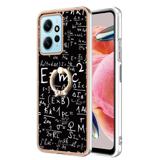 YB IMD Series-20 Style D For Xiaomi Redmi Note 12 4G Ring Holder Kickstand Cover 2.0mm TPU Shockproof Electroplated Phone Case
