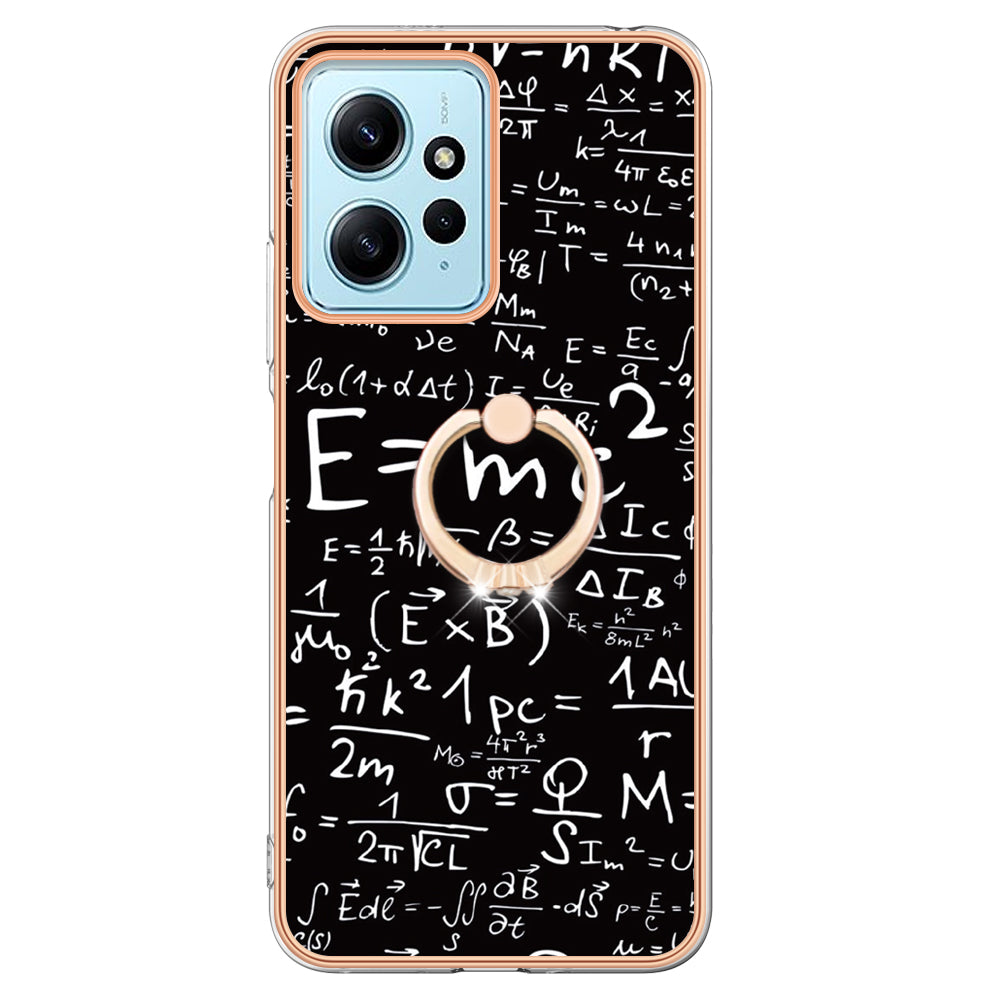 YB IMD Series-20 Style D For Xiaomi Redmi Note 12 4G Ring Holder Kickstand Cover 2.0mm TPU Shockproof Electroplated Phone Case