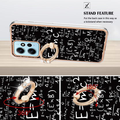 YB IMD Series-20 Style D For Xiaomi Redmi Note 12 4G Ring Holder Kickstand Cover 2.0mm TPU Shockproof Electroplated Phone Case