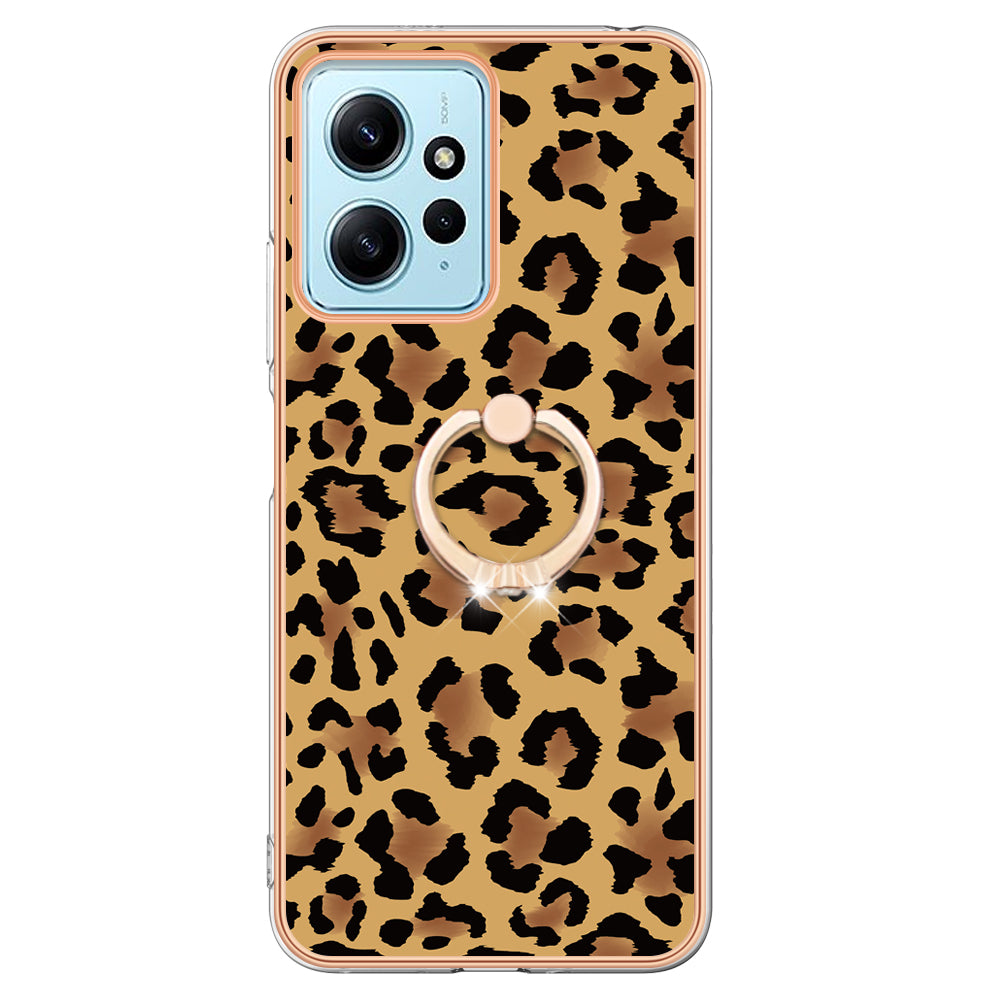 YB IMD Series-20 Style D For Xiaomi Redmi Note 12 4G Ring Holder Kickstand Cover 2.0mm TPU Shockproof Electroplated Phone Case