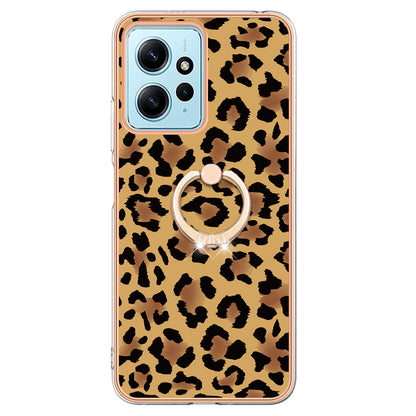 YB IMD Series-20 Style D For Xiaomi Redmi Note 12 4G Ring Holder Kickstand Cover 2.0mm TPU Shockproof Electroplated Phone Case