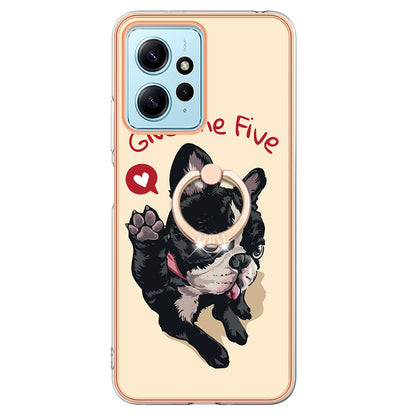 YB IMD Series-20 Style D For Xiaomi Redmi Note 12 4G Ring Holder Kickstand Cover 2.0mm TPU Shockproof Electroplated Phone Case
