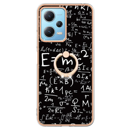 YB IMD Series-20 Style D Electroplated Anti-Scratch Case for Xiaomi Redmi Note 12 5G (China) / (India) / (Global) / Poco X5 5G , 2.0mm TPU Kickstand Phone Cover