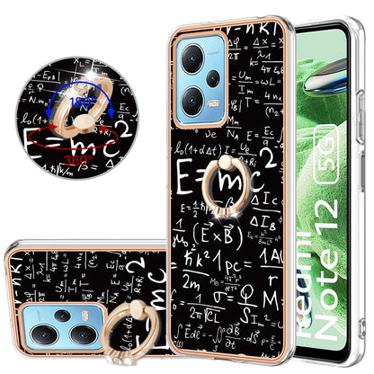 YB IMD Series-20 Style D Electroplated Anti-Scratch Case for Xiaomi Redmi Note 12 5G (China) / (India) / (Global) / Poco X5 5G , 2.0mm TPU Kickstand Phone Cover