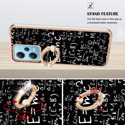 YB IMD Series-20 Style D Electroplated Anti-Scratch Case for Xiaomi Redmi Note 12 5G (China) / (India) / (Global) / Poco X5 5G , 2.0mm TPU Kickstand Phone Cover