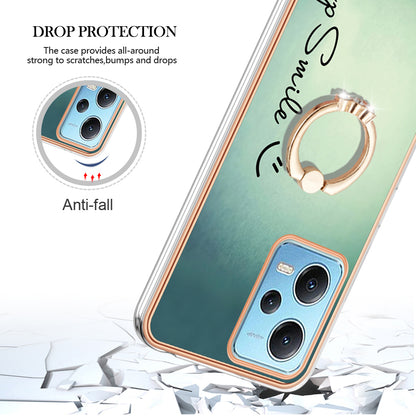 YB IMD Series-20 Style D Electroplated Anti-Scratch Case for Xiaomi Redmi Note 12 5G (China) / (India) / (Global) / Poco X5 5G , 2.0mm TPU Kickstand Phone Cover