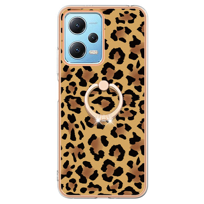 YB IMD Series-20 Style D Electroplated Anti-Scratch Case for Xiaomi Redmi Note 12 5G (China) / (India) / (Global) / Poco X5 5G , 2.0mm TPU Kickstand Phone Cover