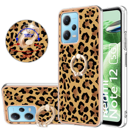 YB IMD Series-20 Style D Electroplated Anti-Scratch Case for Xiaomi Redmi Note 12 5G (China) / (India) / (Global) / Poco X5 5G , 2.0mm TPU Kickstand Phone Cover