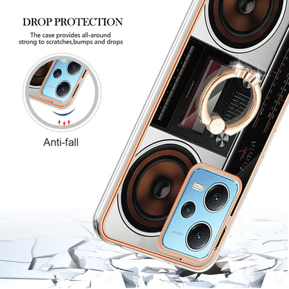 YB IMD Series-20 Style D Electroplated Anti-Scratch Case for Xiaomi Redmi Note 12 5G (China) / (India) / (Global) / Poco X5 5G , 2.0mm TPU Kickstand Phone Cover