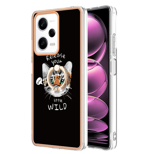 YB IMD Series-20 Style D Kickstand Electroplated Case for Xiaomi Redmi Note 12 Pro 5G / Note 12 Pro Speed 5G / Poco X5 Pro 5G , 2.0mm TPU IMD Phone Cover