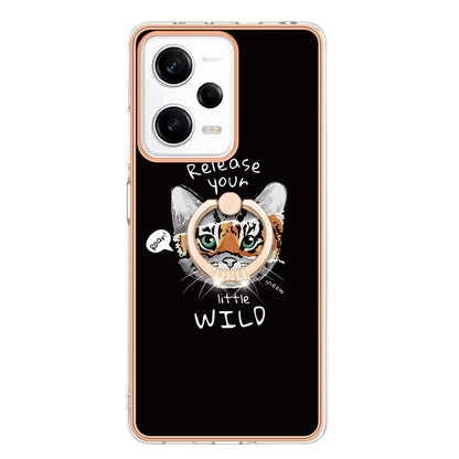 YB IMD Series-20 Style D Kickstand Electroplated Case for Xiaomi Redmi Note 12 Pro 5G / Note 12 Pro Speed 5G / Poco X5 Pro 5G , 2.0mm TPU IMD Phone Cover