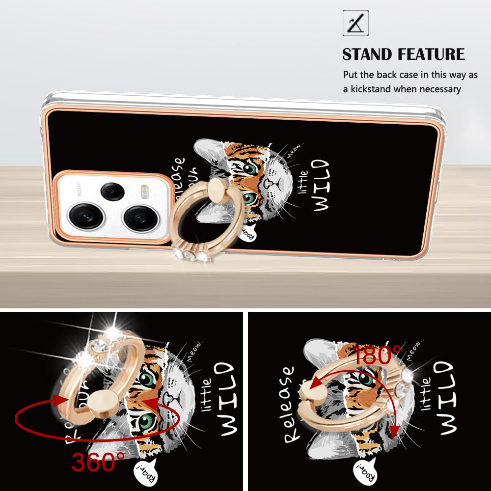 YB IMD Series-20 Style D Kickstand Electroplated Case for Xiaomi Redmi Note 12 Pro 5G / Note 12 Pro Speed 5G / Poco X5 Pro 5G , 2.0mm TPU IMD Phone Cover