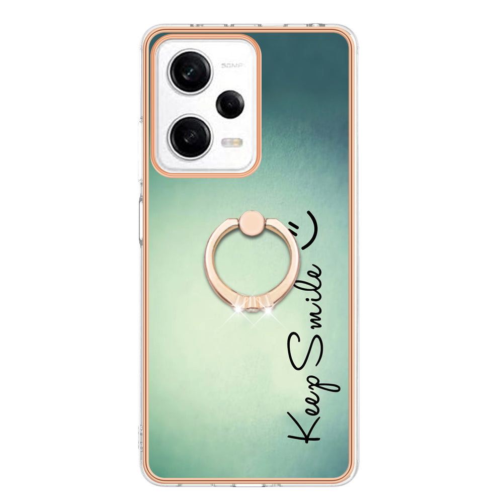 YB IMD Series-20 Style D Kickstand Electroplated Case for Xiaomi Redmi Note 12 Pro 5G / Note 12 Pro Speed 5G / Poco X5 Pro 5G , 2.0mm TPU IMD Phone Cover