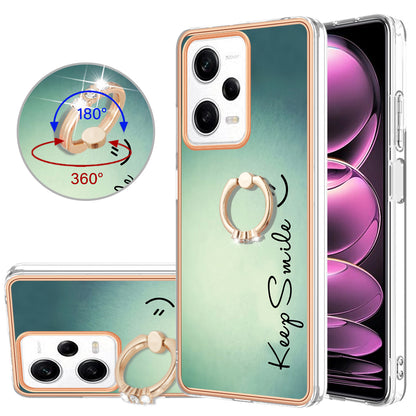 YB IMD Series-20 Style D Kickstand Electroplated Case for Xiaomi Redmi Note 12 Pro 5G / Note 12 Pro Speed 5G / Poco X5 Pro 5G , 2.0mm TPU IMD Phone Cover