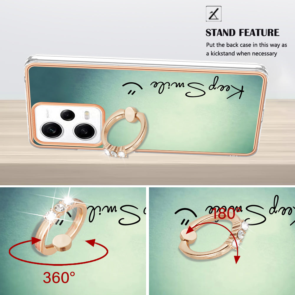 YB IMD Series-20 Style D Kickstand Electroplated Case for Xiaomi Redmi Note 12 Pro 5G / Note 12 Pro Speed 5G / Poco X5 Pro 5G , 2.0mm TPU IMD Phone Cover